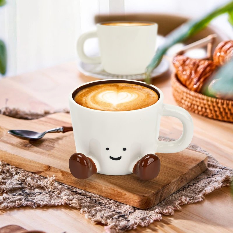 EWCEFIC Coffee Mugs,Cute funny Mug For Women, 12.8oz/380ml Unique Ceramic Coffee Tea Cups, Office Mug Gift (chocolate)