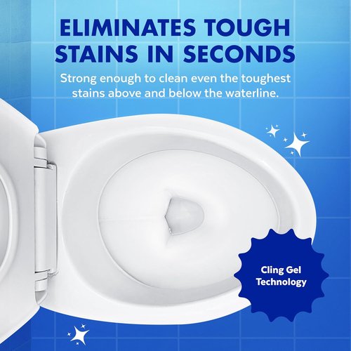 Lysol Toilet Bowl Cleaner - Max Strength Clinging Gel for Instant Stain Removal | 24 oz (4ct)
