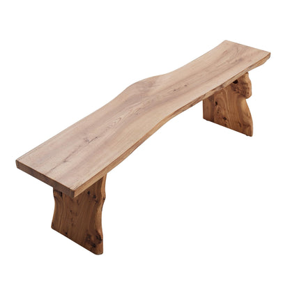 BALANBO Elm Wood Dining Bench Bedroom BenchesIn Footrest Stool Accent Bench for Entryway Dining Room Living Room Bedroom End of Bed Long 63IN