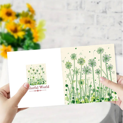 DDGYP 6pcs Diamond Art Cards - 5.9x11.81in Diamond Art Painting Greeting Card Kits, DIY Diamond Art Greeting Cards with Envelopes for Birthday & Daily Greetings