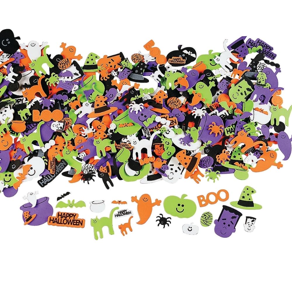 Happy Halloween! Foam Adhesive Shapes, 500 Pieces, 1" - 2"