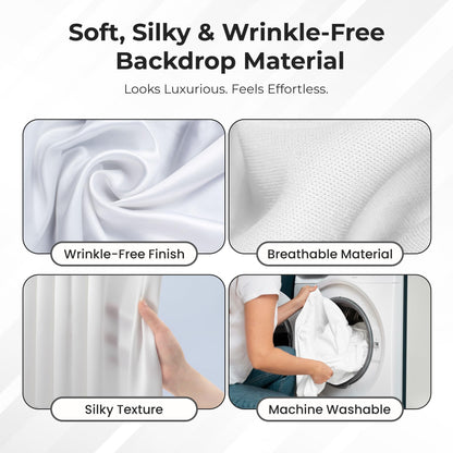 OnlineEEI Premier Portable Pipe and Drape Backdrop Kit 8ft x 10ft (White)