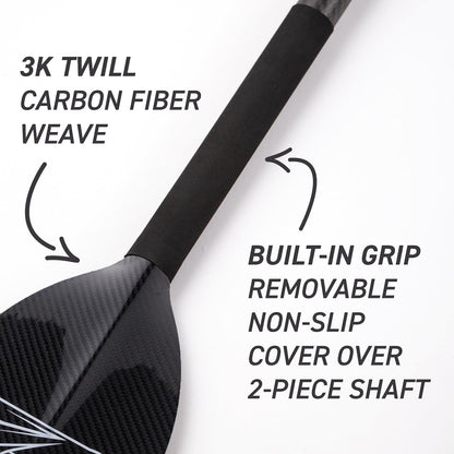 Hornet Watersports Dragon Boat Paddle - Black Glossy - Adjustable Carbon Fiber - IDBF Approved - Dragon Boat Accessories