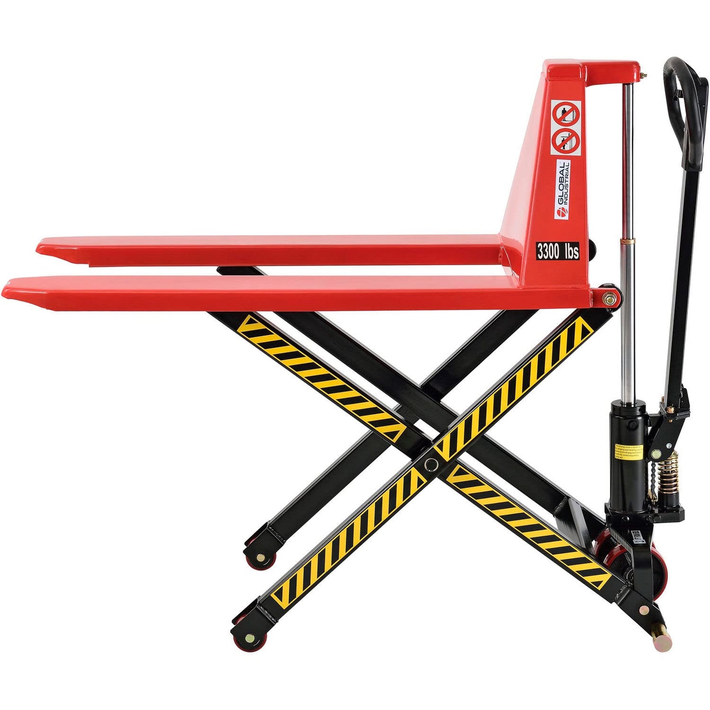 Global Industrial Manual High-Lift Skid Jack Truck, 3300 Lb. Capacity, 21" x 45" Forks