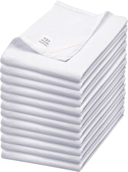 12 Pack 15"x25" Flour Sack Towels| Tea Towel for Crafts| Kitchen Dish Cotton Blank Towel for Embroidery|Baking Bread