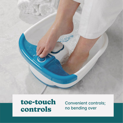 Homedics Bubble Mate Collapsible Foot Spa, Heat-Maintaining, Bubble Massage with Pumice Stone and Splash Guard