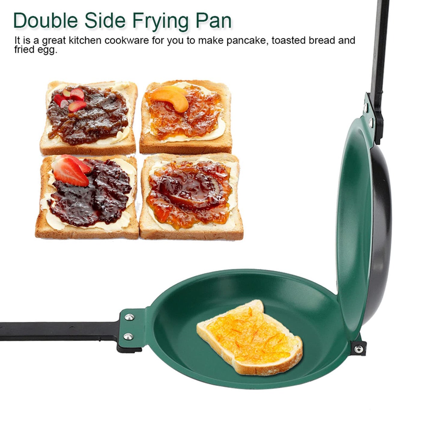 Ejoyous Double Sided Frying Pan, Kitchen Fried Egg Pancake Maker Flip Grill Pan Omelette Tray Home Household Baking Cookware