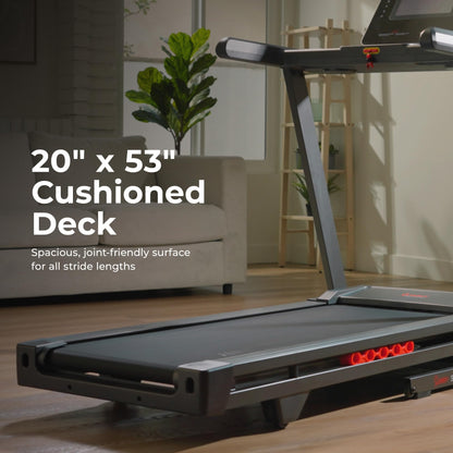 Sunny Health & Fitness Ultra T10 Wi-Fi Smart Treadmill with 10" Touchscreen, 12% Auto Incline, 20" Wide Running Deck with Free SunnyFit App – SF-T724082