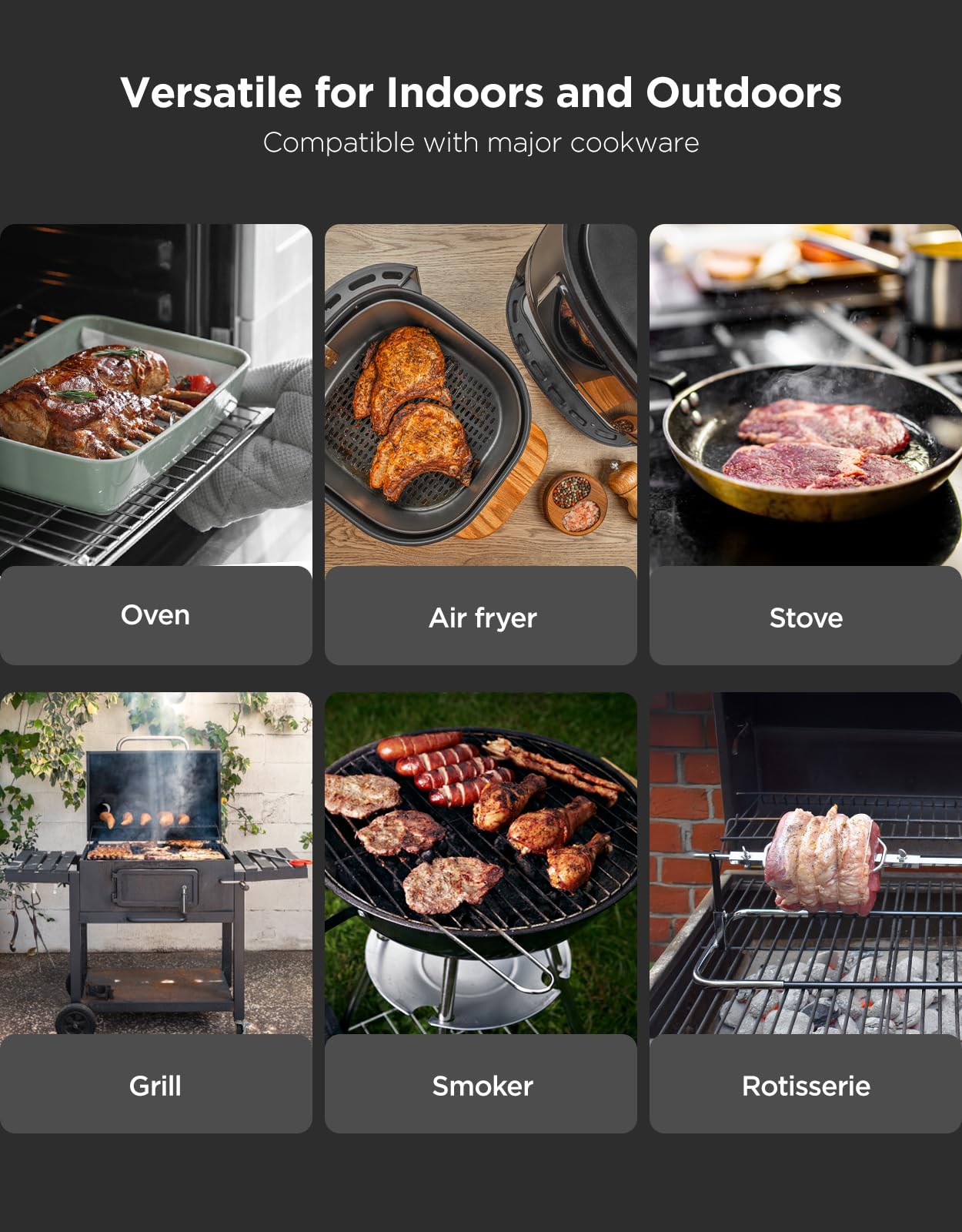 GoveeLife Smart Wireless Meat Thermometer with Bluetooth WiFi Ultra Range, Digital Oven Thermometer with Accuracy ±1.8°F, Charge Magnetic Base, Alarm, Kitchen Tools Suitable for BBQ, Grill, Smoker