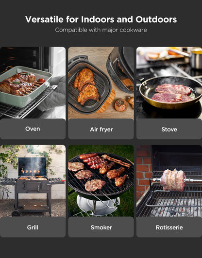 GoveeLife Smart Wireless Meat Thermometer with Bluetooth WiFi Ultra Range, Digital Oven Thermometer with Accuracy ±1.8°F, Charge Magnetic Base, Alarm, Kitchen Tools Suitable for BBQ, Grill, Smoker