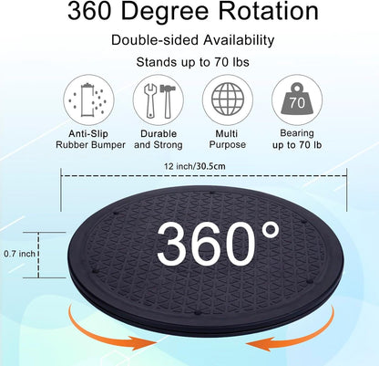 12 Inch (360 Lazy Susan Turntable Organizer, Eichzer Premium Heavy Duty Rotating Swivel Stand with Steel Ball Bearings