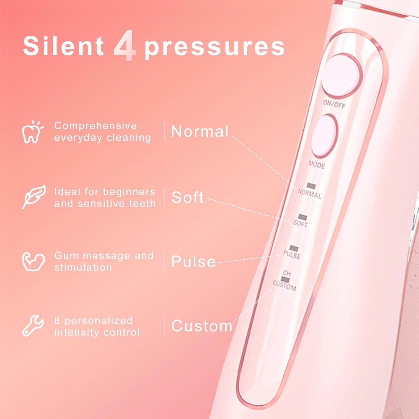 Oralfree Water flosser Teeth Picks - Dental Braces Cordless Oral Irrigator Portable Rechargeable Travel Irrigation Cleaner IPX7 Waterproof Electric Professional Flossing Teeth Cleaning for Home