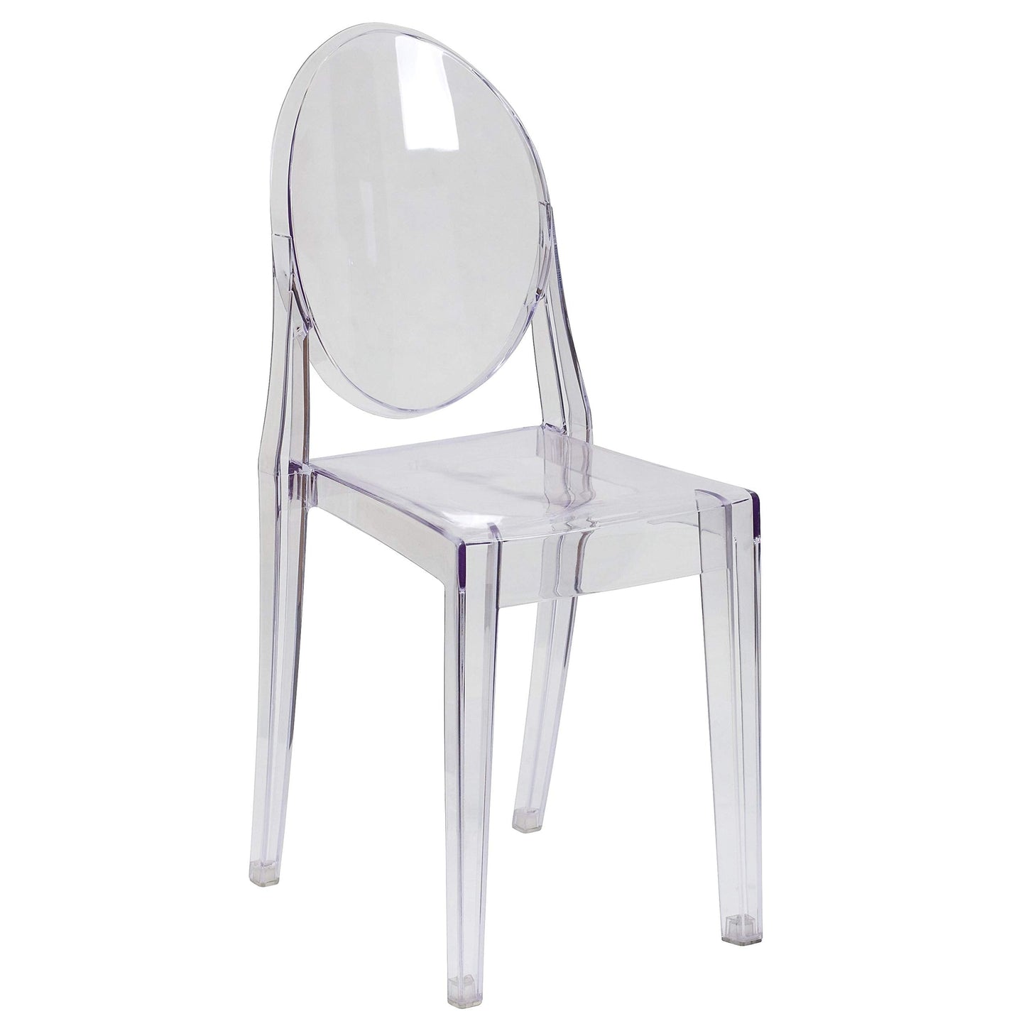 Flash Furniture Murray Indoor/Outdoor Ghost Accent and Dining Chairs, Stackable Transparent Restaurant Chairs, Set of 4, Transparent Crystal