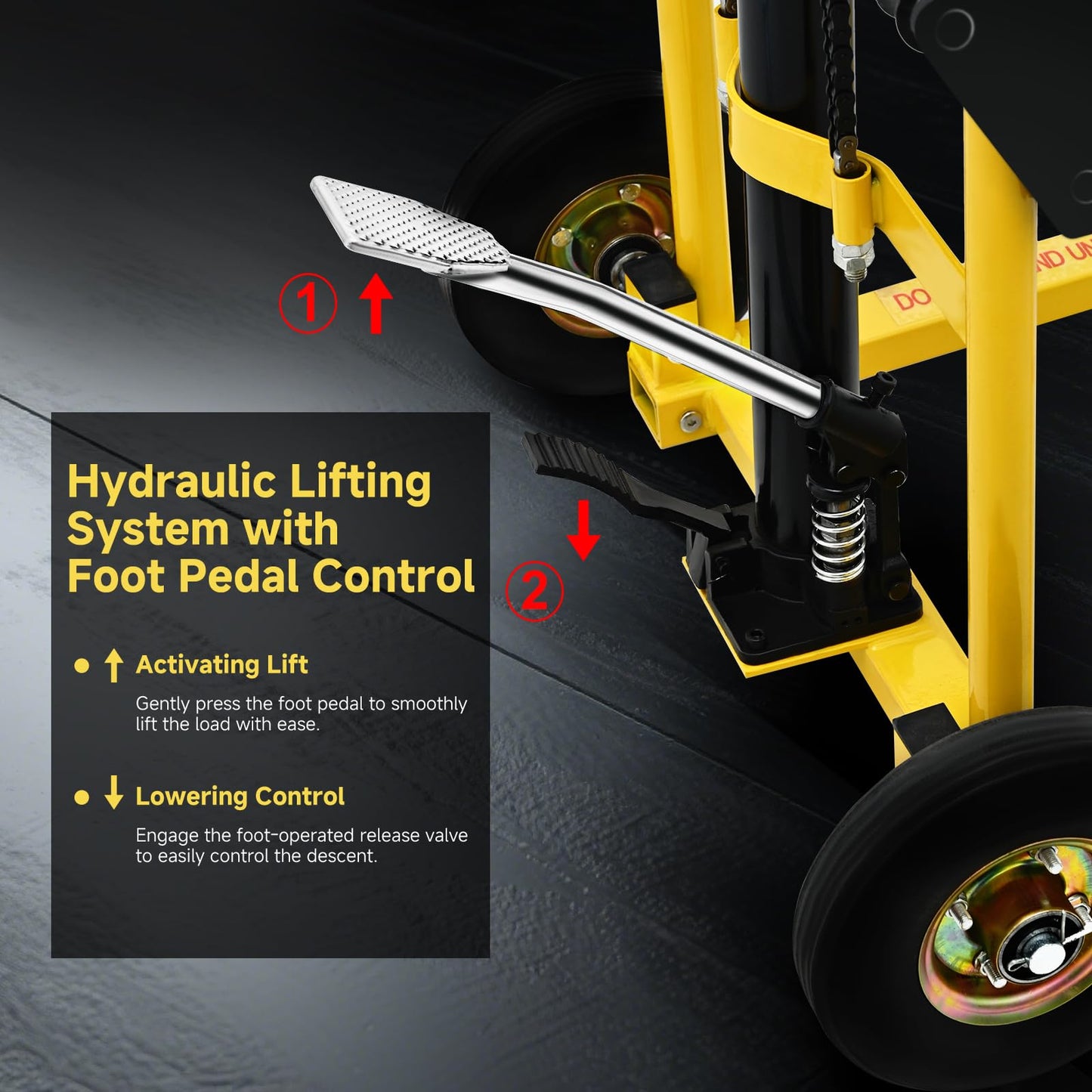 Hydraulic Lift Table Cart, 480 Lbs Capacity 35" Max Lift Heavy-Duty Hydraulic Material Lift, Portable Steel Platform Lift Cart w/ 9" Swivel Casters, Hydraulic Pallet Jack Table for Material Handling