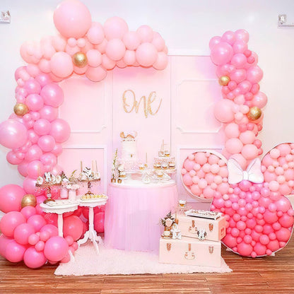 PartyWoo Light Pink Balloon Arch Kit - 155pcs in Various Sizes for Baby Showers & Birthday Parties