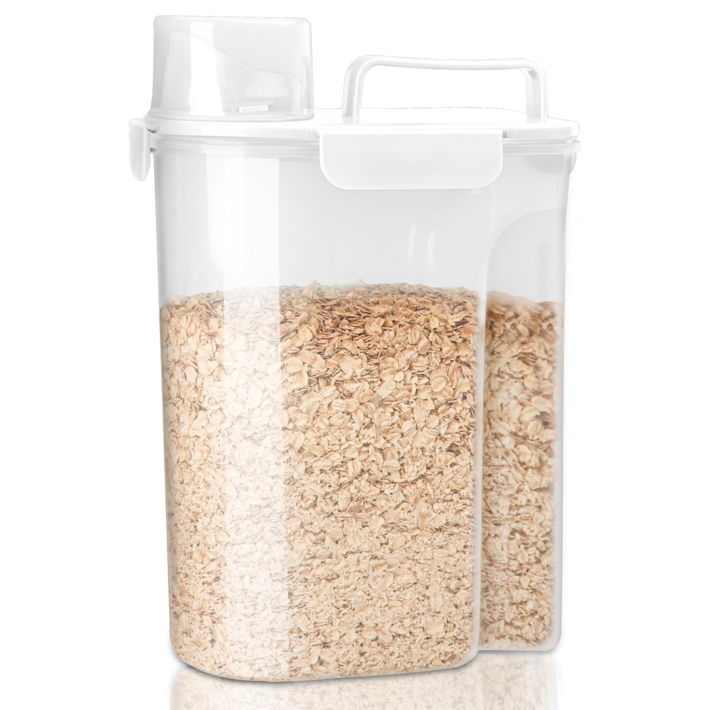 Komzon Rice Container, Airtight Rice Storage Container 10lb, Cereal Containers Storage, BPA Free Food Dispenser with Pouring Spout Handle for Flour Pasta Grain, Pet Dog Cat Bird Food Storage Container