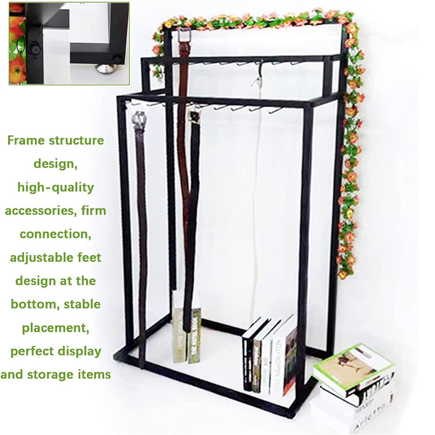 Mobile Clothes Rack with Wheels - Commercial Hanger for Retail Boutique & Home Storage - Black 150x40x150cm - Versatile Rolling Clothing Display & Organizer Solution