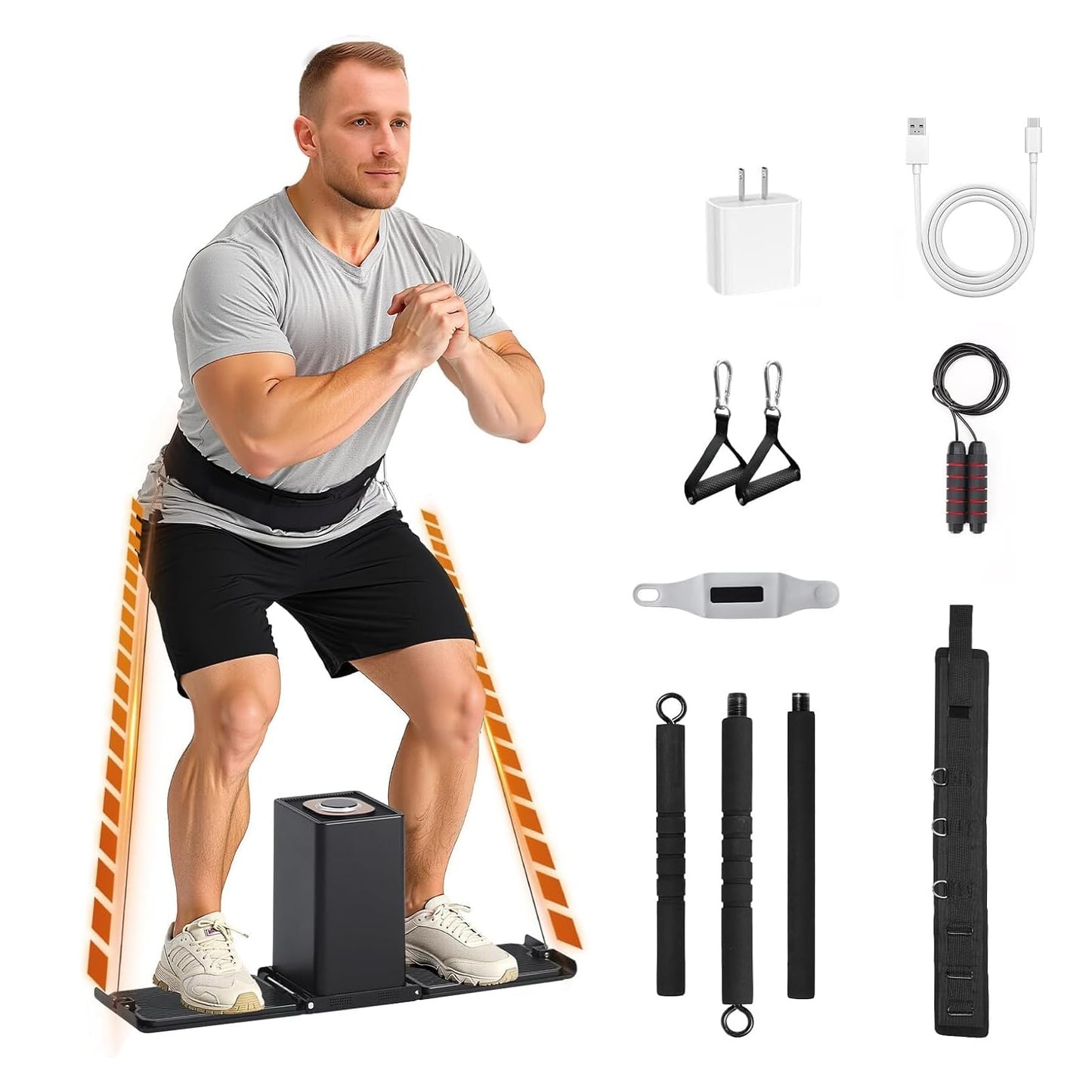 SR3 PRO Portable Smart Home Gym | All-in-One 5-180LBS Resistance Adjustable Trainer for Full Body Strength Training | Foldable Fitness Equipment for Home,Outdoor & Travel Use