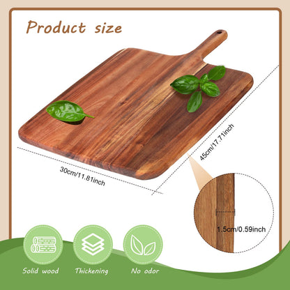 Hoolerry 6 Pcs Wood Cutting Board Bulk with Handle 18 x 12 Inches Pizza Paddle Spatula Wooden Large Pizza Serving Peel Charcuterie Board for Kitchen Baking Oven Accessory