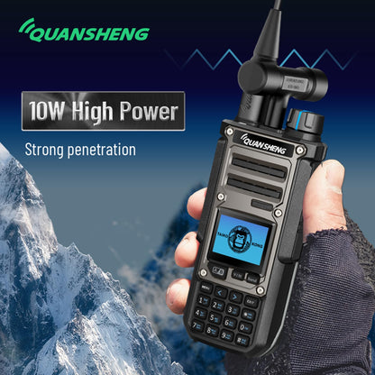 Quansheng TK11(8) Dual Band Ham Radio - High Power Walkie Talkie with NOAA Weather Alert, Air Band, Dual PTT, Type-C Charging & 999 Channels for Outdoor, Emergency, AM FM CW SSB