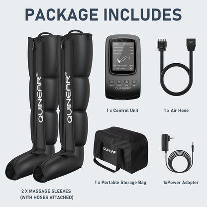 QUINEAR Air Compression Recovery System, Professional Sequential Device for Massage Therapy, Foot and Leg Recovery Boots to Improve Circulation for Athletes, FSA-HSA Eligible (Medium)
