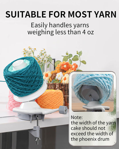 SPEENSUN Yarn Winder, 3.5 OZ Easy-to-Install and Efficiently Yarn Spinner with Lower Noise, Robust ABS Material Ball Winder for Crochet and Knitting Lover for Yarns Below Size 5