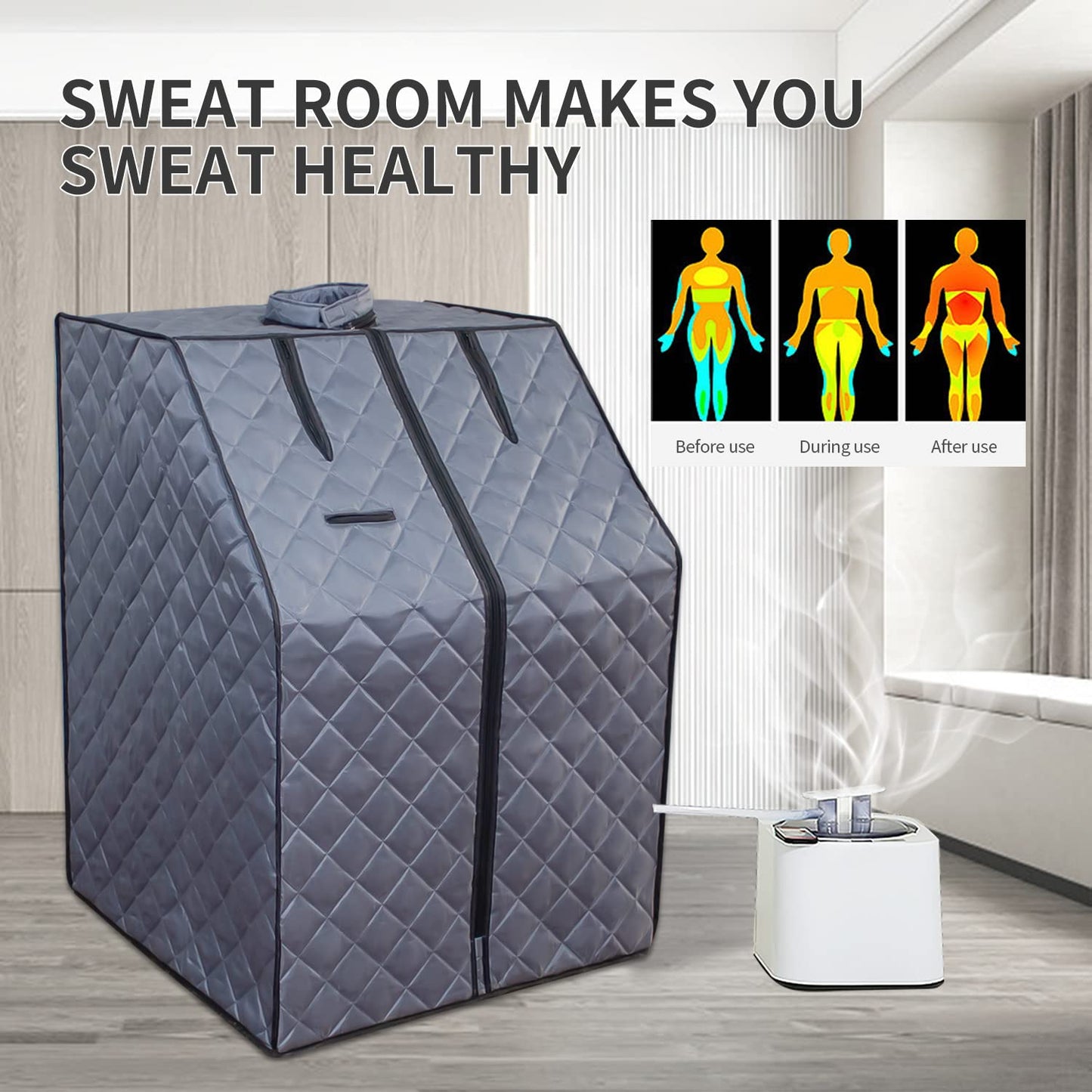 WEALTHOME Portable Sauna for Home - Steam Sauna Tent, Personal Sauna - Sauna Heater, Tent, Chair, Remote Included for Home Sauna - Enjoy Your Own Personal Spa