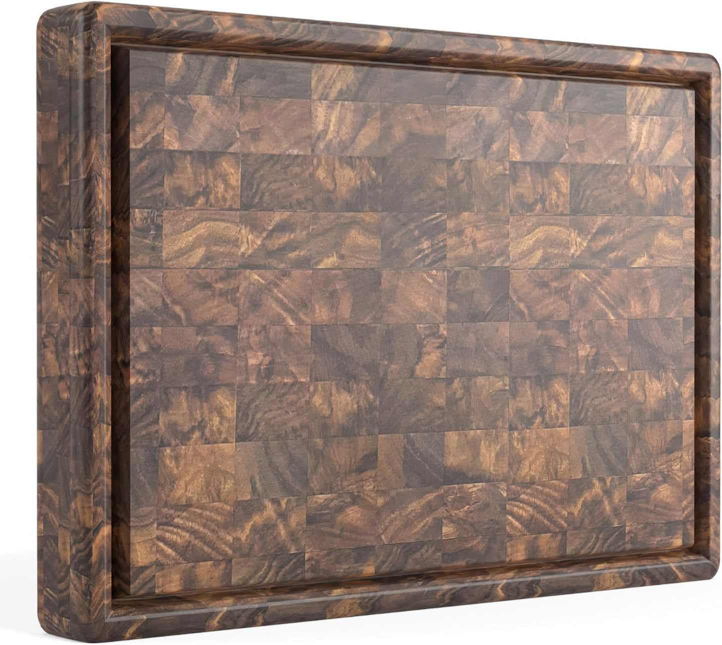 Virginia Boys Kitchens - Made in USA - Walnut Wood Cutting Boards (20"x16" End Grain with Feet and Juice Groove)