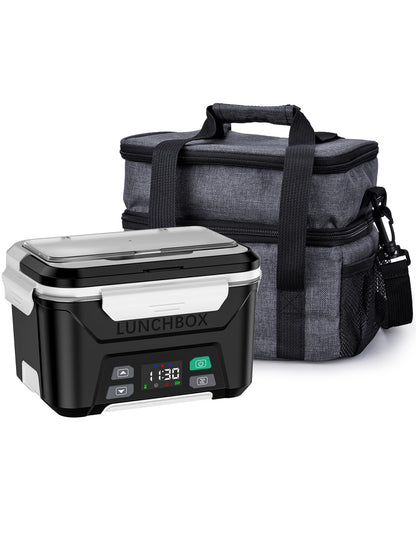 EAST OAK Cordless Electric Lunch Box for Adults, Heated Lunch Box Battery Powered with Automatic Heating, 5.5 Cups Portable Food Warmer with Insulated Carry Bag