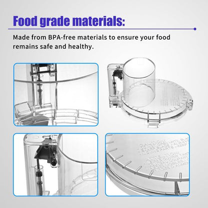 4 Locking Tabs DFP-14NWBCT1 Clear Food Processor Work Bowl Cover Compatible with Cuisinart Tritan Only fits Bowl DLC-005AGTXT1 Fits Model DFP-14, NOTE:This New Lid Only Fits WorkBowl with 4 Tabs