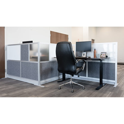 Workflow Modular Wall | Room Divider with Whiteboard, Sound Dampening, & Frosted Acrylic Panels | Expandable Office Partition for Privacy & Stability (70" x 48")