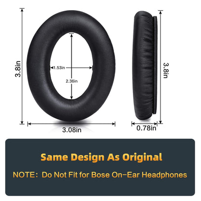 Premium Replacement Ear Pads for Bose QC35 & QC35ii Headphones Made by GEVO- Comfortable Adaptive Memory Foam and Extra Durable - Fits QuietComfort 35 & 35ii / SoundLink 1&2 AE（Over-Ear） (Black)