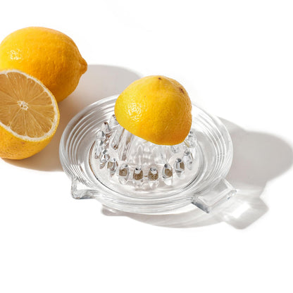 ZQXJWFY Glass Lemon Manual Juicer, for Orange, Grapefuit, Small Citrus, Extractor Manual Hand with Handle and Pour Spout, Kitchen Bar Drink Preparation Tool (1)