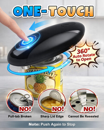 Electric Can Opener, One-Touch Hands Free Can Opener, Side-Cut Can Opener, Safety Smooth Edge, Rechargeable Cordless Can Opener Fits Most Cans, Great for Seniors & Arthritis
