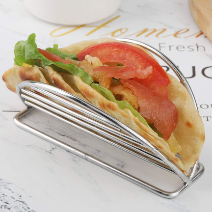 YellRin Taco Holder Stainless Steel Taco Holders Stands Set of 4 Racks Holds Soft or Hard Shell Tacos - for Burritos and Tortillas Holder