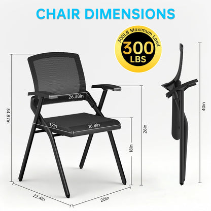QINOL Folding Office Chair, Stackable & Breathable Mesh Back for Conference, Seminar, Training, Reception,No Assembly Required