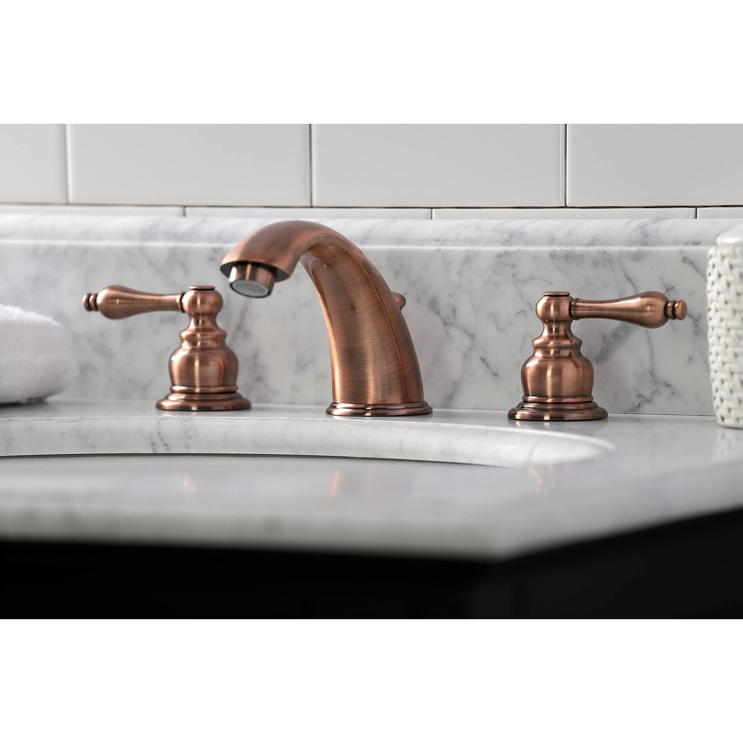 Kingston Brass KB976AL Victorian Widespread Bathroom Faucet, Antique Copper, 10 x 5.75 x 4.06