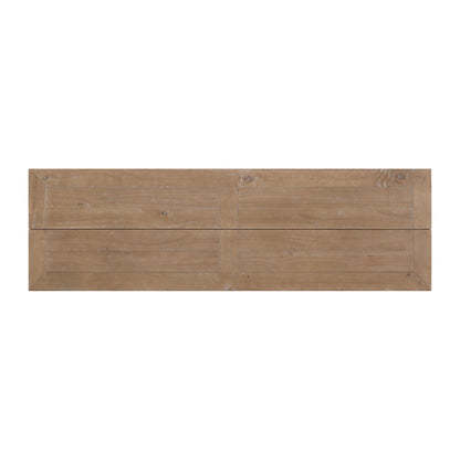 Martin Svensson Home Napa Solid Wood Pedestal Flip-Top Sofa Console Table, White and Driftwood, 60 inches x 18 inches x 30 inches