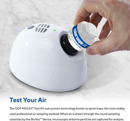 3 ROOM KIT | Test Your Air! Professional Quality Mold Test Kit for Home - All Fees Included - 1, 2 & 3-Room Test Kits & Refills - Reusable BioVac™ Air Sampler - Full Mold Type & Quantity Analysis
