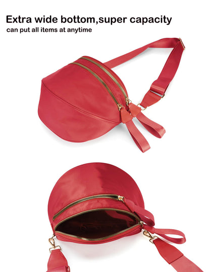 Spacious Nylon Crossbody Bag Bum Bag Handbags Wallets Purses Trendy Shoulder Bag for Women