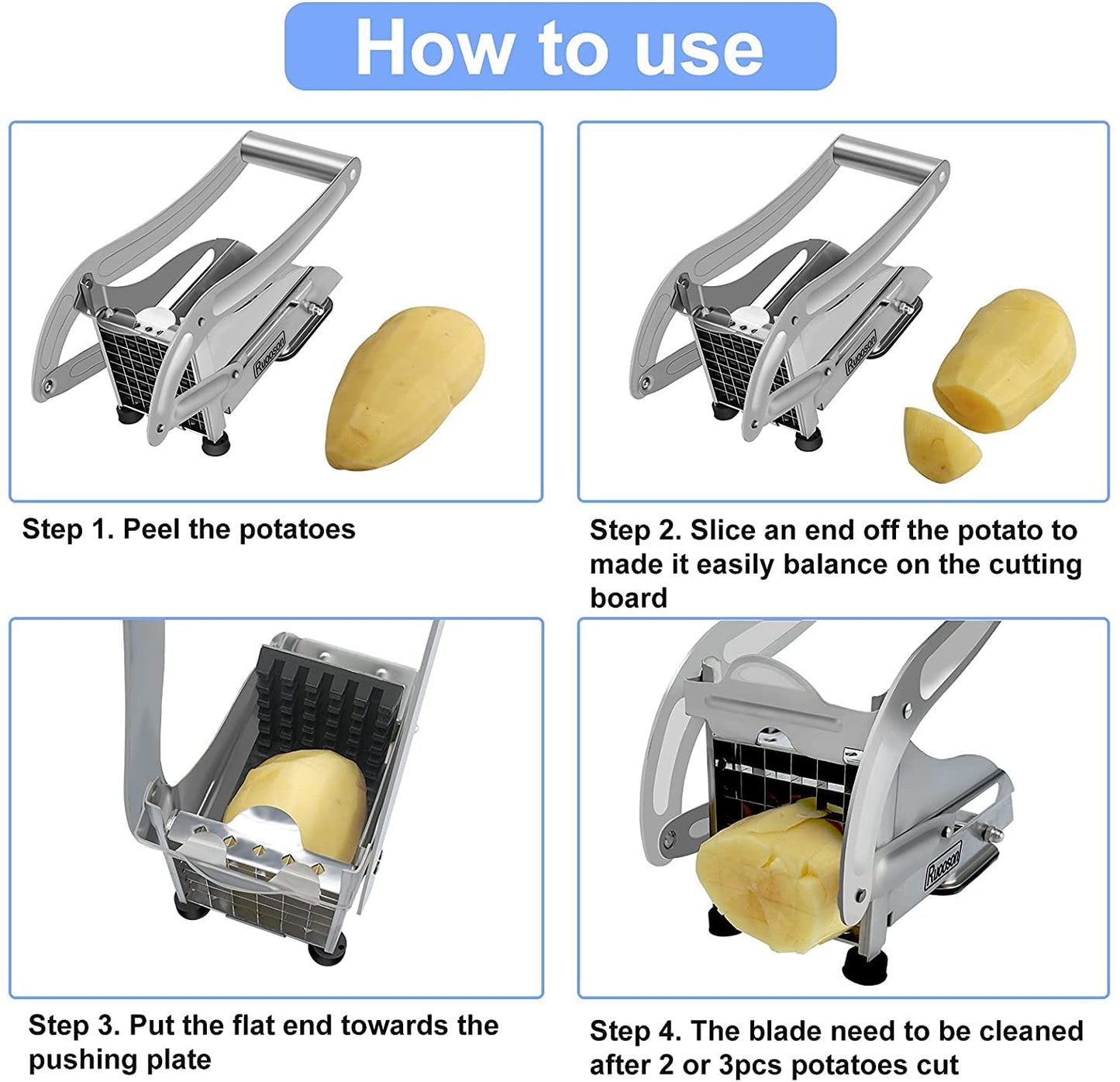 Simpli-Magic French Fry Cutter, Premium Upgraded Stainless Steel