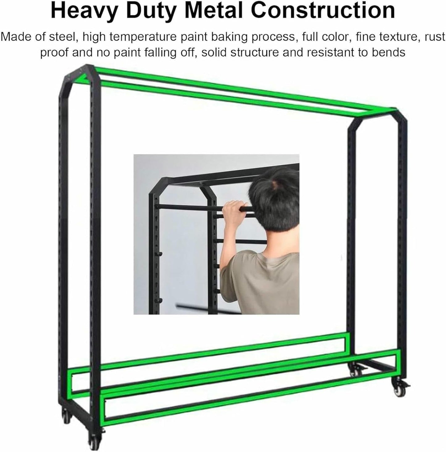 XDRGOOIUY Commercial Fabric Roll Storage Rack, Wall Mount with Adjustable Hanging Rod for Vinyl Rolls and Tablecloth