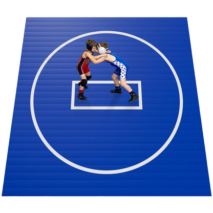 HFPFTS Wrestling Mat for Home, 10’x 10’x 1.25” Wrestling Mat, Safe Wrestling & Play Mat for Kids and Family, Jiu Jitsu, BJJ, MMA, Wrestling Mats, Martial Arts, Tumbling, Easy Clean, Gym Mat, Blue