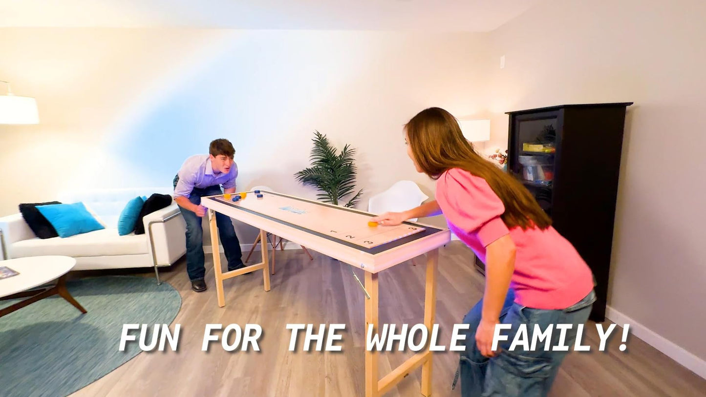 6-Foot Premium Shuffleboard Table w/Folding Legs - Comic Edition