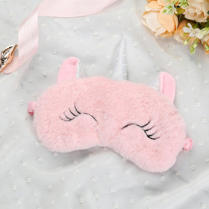 Cute Animal Sleeping Mask Soft Plush Blindfold Cute Rabbit Panda Koala Eye Cover Eyeshade for Kids Teens Girls Women (Flamingo)