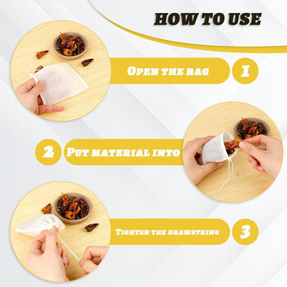 Reusable Spice Bags for Cooking, 30PCS Muslin Tea Bags with Drawstring, Empty Sachet Bags for Spices 4x6 Inch