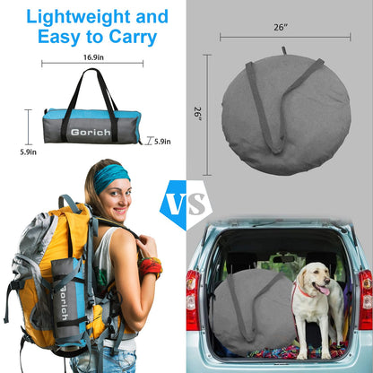 Gorich Beach Tent Sun Shelter with UPF50+ UV Protection for 3/4-5/6-7 Person, Lightweight & Portable Beach Shade Canopy with 2 Zippered Doors, Easy Setup Family Beach Umbrella