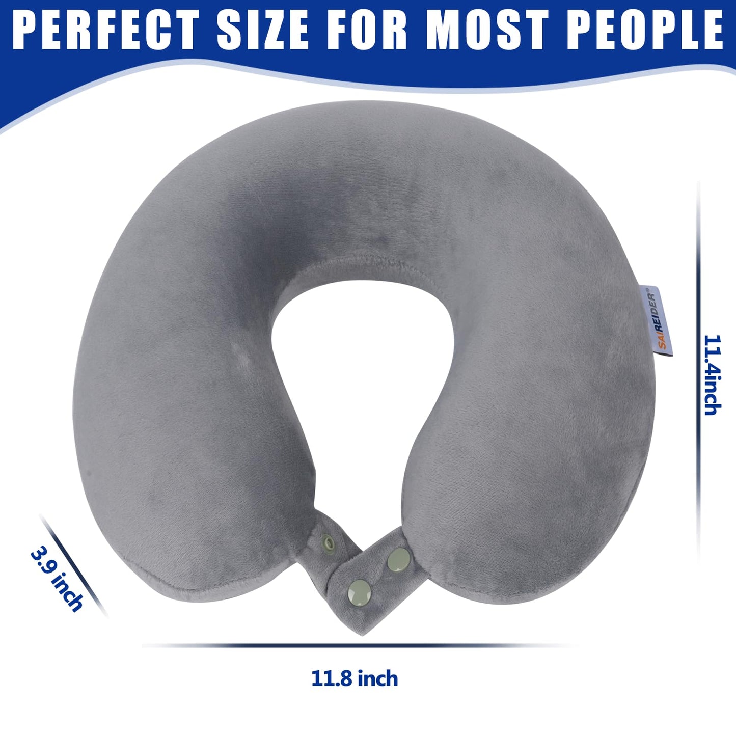 SAIREIDER Neck Pillows for Travel-Head Neck Support Travel Pillow for Traveling, Car, Home, Office Adjustable(Navy Blue)