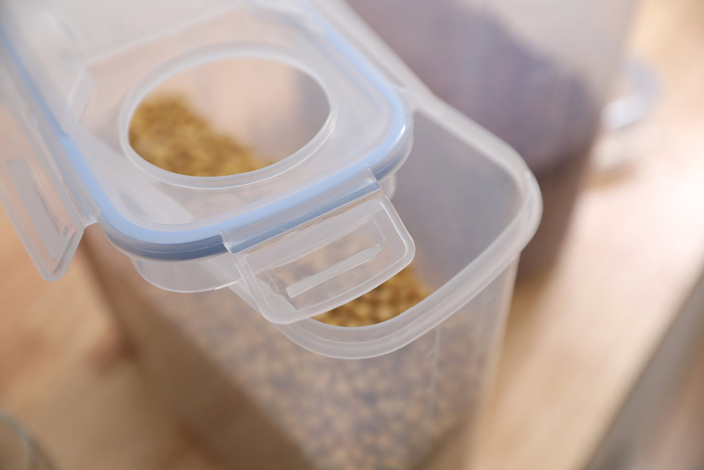 Basicwise Large BPA-Free Plastic Food Cereal Containers, Airtight Spout Lid Set of 2