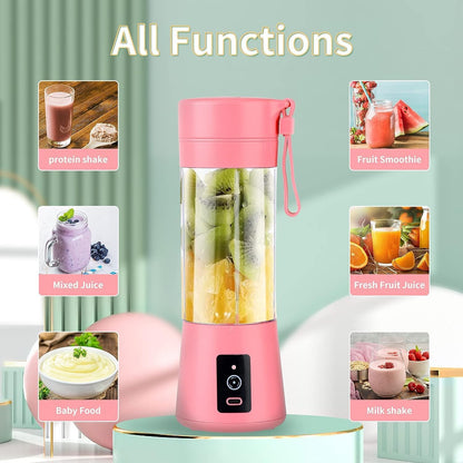 Portable Blender, USB Rechargeable Personal Fruit Blender, Mini Smoothie Blender (Pink)